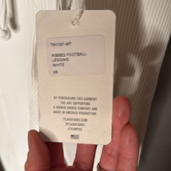 NWT YEAR OF OURS Ribbed Football Leggings Lace-Up Pants • White • XS - Picture 7 of 14